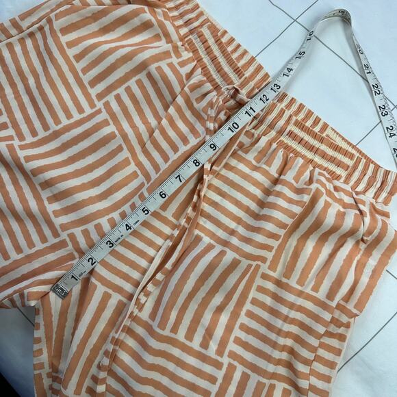 Grey Bandit Pants Womens Large Orange Striped Wide Leg Palazzo Resort Boho New - Picture 10 of 13